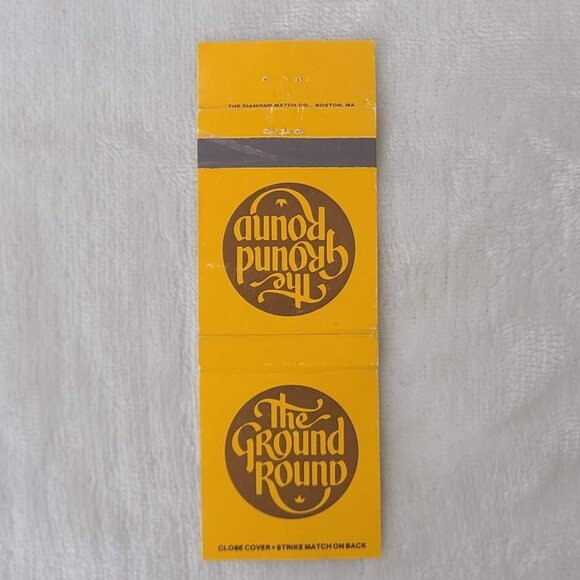 Matchbook Cover Ground Round Brown Yellow Logo Bismarck Minot North Dakota ND - Picture 3 of 4
